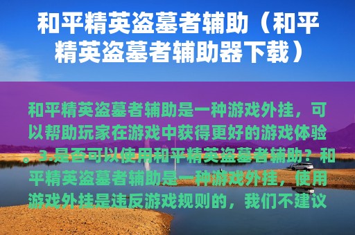 和平精英盗墓者辅助（和平精英盗墓者辅助器下载）