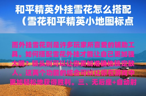 和平精英外挂雪花怎么搭配（雪花和平精英小地图标点透视辅助）