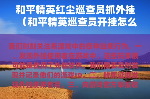 和平精英红尘巡查员抓外挂（和平精英巡查员开挂怎么办）