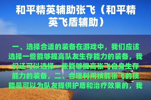和平精英辅助张飞（和平精英飞盾辅助）