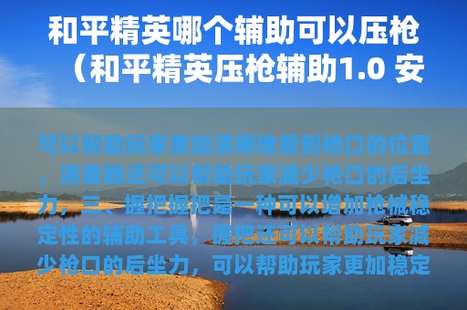 和平精英哪个辅助可以压枪（和平精英压枪辅助1.0 安卓免费版）