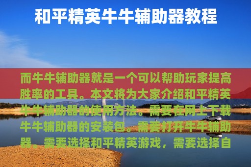 和平精英牛牛辅助器教程