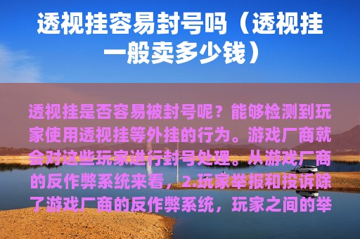 透视挂容易封号吗（透视挂一般卖多少钱）