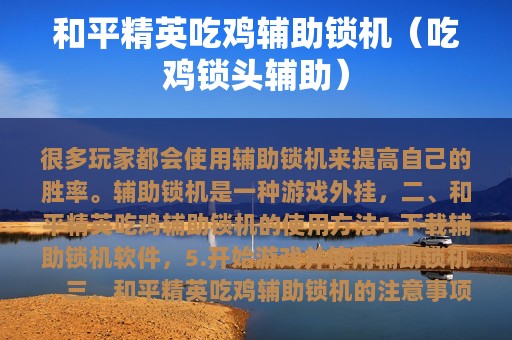 和平精英吃鸡辅助锁机（吃鸡锁头辅助）