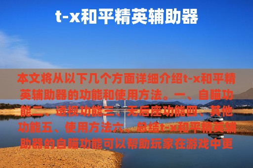 t-x和平精英辅助器