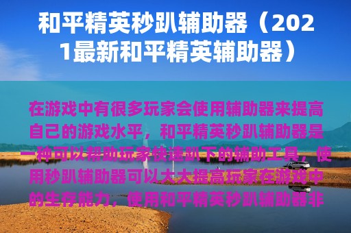 和平精英秒趴辅助器（2025最新和平精英辅助器）