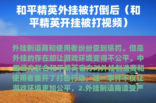 和平精英外挂被打倒后（和平精英开挂被打视频）