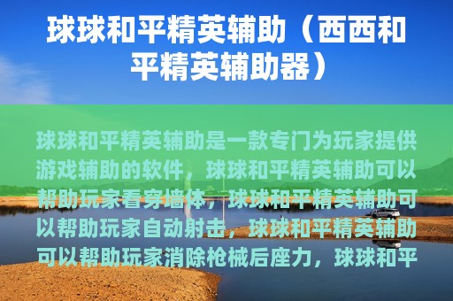 球球和平精英辅助（西西和平精英辅助器）