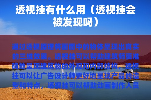 透视挂有什么用（透视挂会被发现吗）