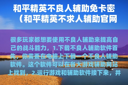 和平精英不良人辅助免卡密（和平精英不求人辅助官网）