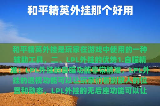 和平精英外挂那个好用