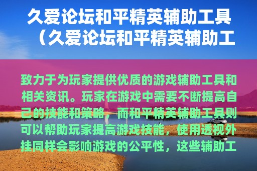 久爱论坛和平精英辅助工具（久爱论坛和平精英辅助工具下载）