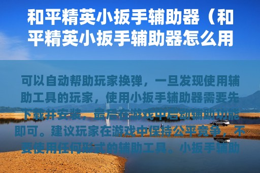 和平精英小扳手辅助器（和平精英小扳手辅助器怎么用）