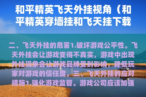 和平精英飞天外挂视角（和平精英穿墙挂和飞天挂下载）