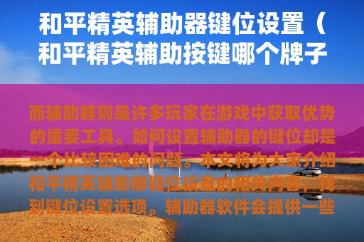 和平精英辅助器键位设置（和平精英辅助按键哪个牌子好）