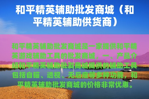 和平精英辅助批发商城（和平精英辅助供货商）