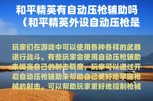 和平精英有自动压枪辅助吗（和平精英外设自动压枪是真的吗）